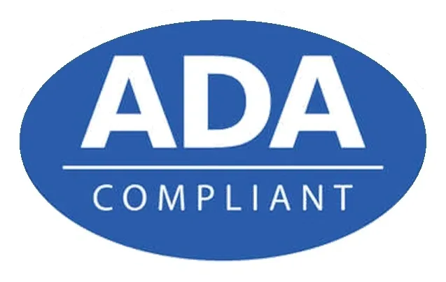 Blue ADA compliant badge