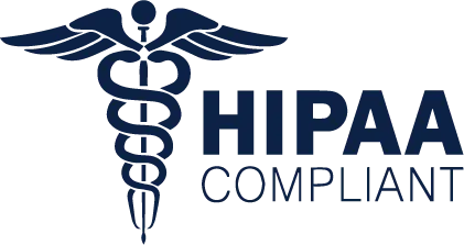 HIPAA compliant badge with caduceus symbol